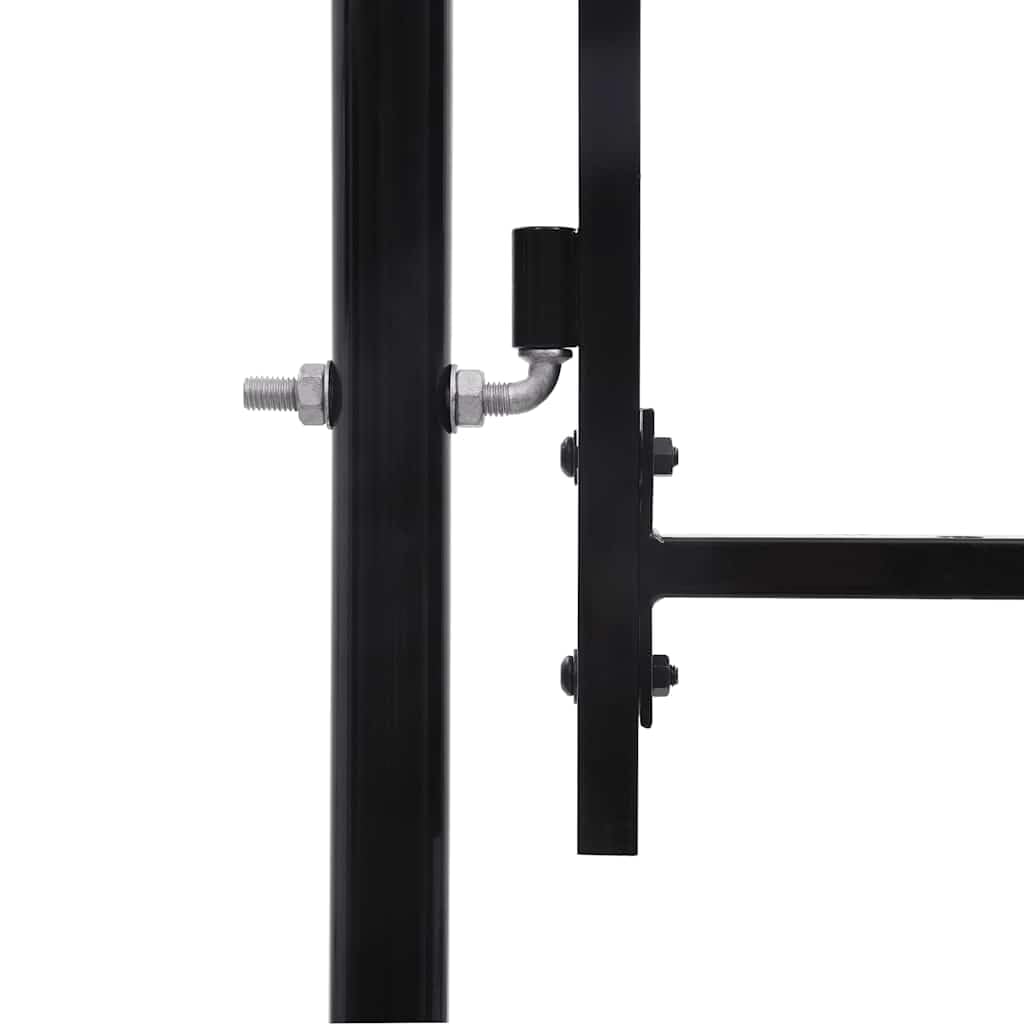 Puerta Cerca Jardin 100x75 cm Acero Punta Lanza | Revestimiento en polvo antioxidante, bisagra con bloqueo rapido, incluye postes y 3 llaves