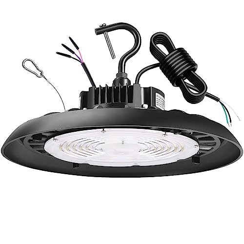 120-347V LED UFO High Bay Light, 200W 28000LM 5000K Daylight, LED Round Highbay Light, 0-10V Dimmable Commercial LED Shop Light, IP65 Waterproof cUL litsed for Warehouse, Factory High Bay LED Light by ECCFUTLL - Used condition - CA$68.39