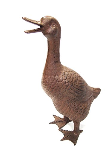 Decoratie Deko-Figur Gußeisen Höhe ca. 38,5 cm Bronze Landhaus Ente für Haus und Garten