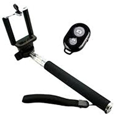 711091672938 Extendable Selfie Handheld Stick Monopod with Adjustable Phone Holder (Black)
