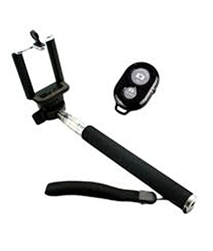 711091672938 Extendable Selfie Handheld Stick Monopod with Adjustable Phone Holder (Black)