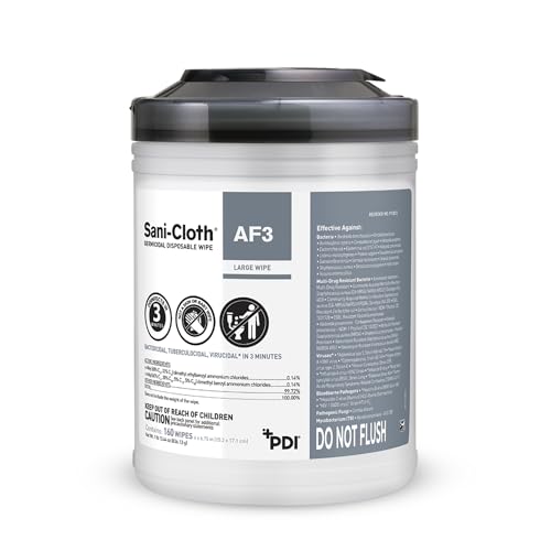 Sani-Cloth AF3 Surface Disinfecting Wipes Fragrance Free Alcohol-Free Large Canister 160 Wipes