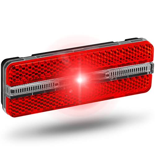 BÜCHEL Fietsachterlicht led voor dynamo gebruik, StVZO-goedgekeurd met parkeerlicht, bagagedrager, achterlicht Sunset Strep, fietsachterlicht, fietsachterlicht, dynamo, fietslicht achter, zwart