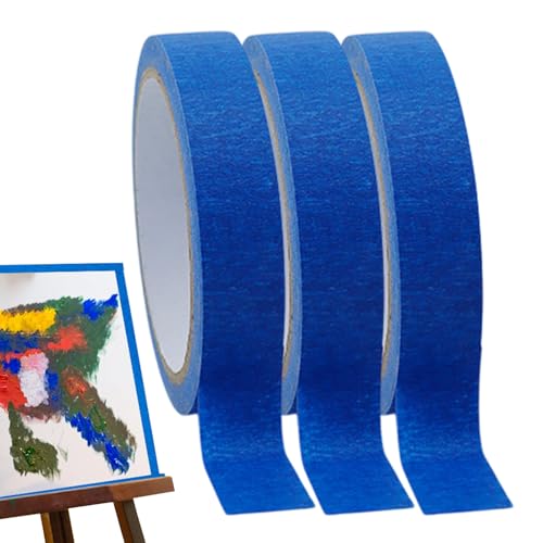 Genérico Cinta de Carrocero - 3 Rollos x 20 M Cinta de Pintura Azul,Para Pintura Manualidades Decoración Paredes Muebles Hogar Aula Cocina Automóvil