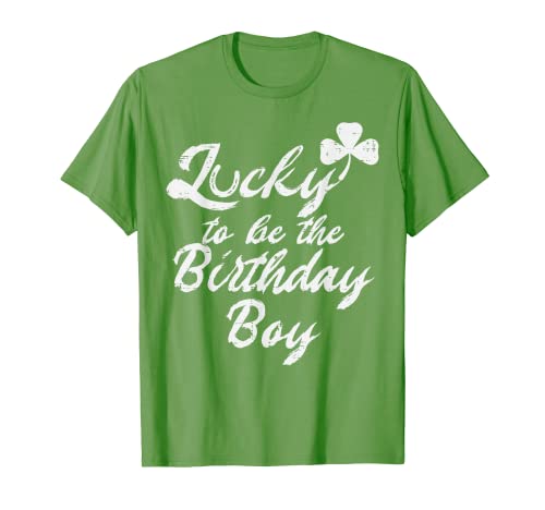 Lucky Birthday Boy Shamrock nacido en St Patricks Day Boys Camiseta