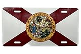 Ink Trendz Florida State Flag Front License Plate Cover Sunshine State Emblem Decorative License Plates for Car Aluminum Novelty Auto Car Tag Vanity Plates