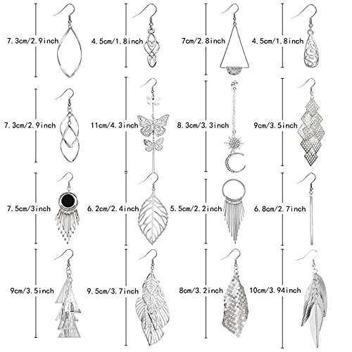 Dangle Earrings for Women, Funtopia 16 Pairs Statement Earrings Butterfly Moon Earring Sets Boho Fashion Jewelry for Birthday Party Wedding4