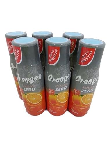 Gut & Günstig Orange Zero Getränkesirup 6er Pack (6x 500ml Flasche) WieWin Karton Cover