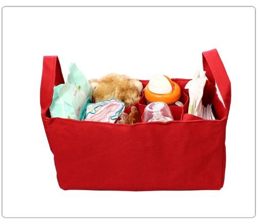 Baby Bottle Diaper Bag Organizer/Divider - Grey (Red)