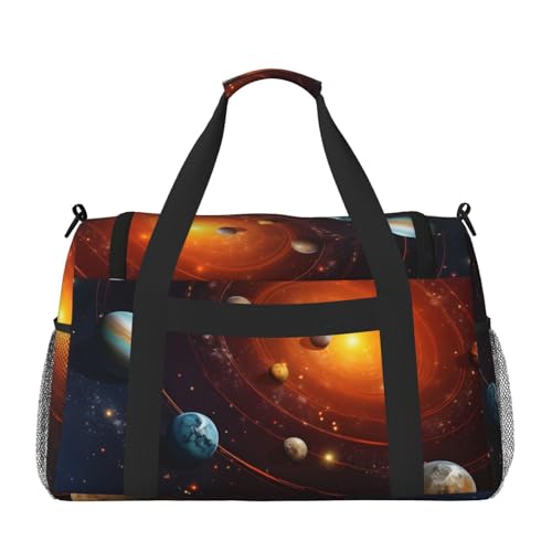 Space Solar System Duffle Bag Foldable Travel Tote Bag Carry On Large Weekender Overnight Bags Waterproof Gym Bag For Women Men3