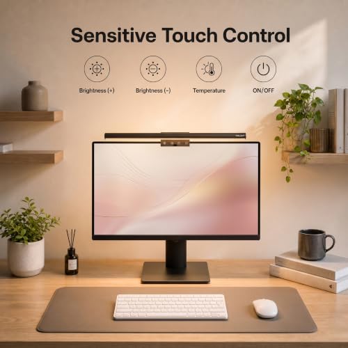 Image of YEELIGHT Monitor Light Bar with Remote, Computer Monitor Lamp for Home Office Gaming, 250LM No Glare Eye-Care Screen Bar, Touch Control USB Desk Lamp with Stepless Dimming for Flat & Curved Monitor