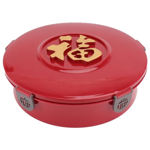 Alipis Snack Box Chinese New Year Serving Tray 2024 Plates Lunar New Years Eve Food Tray Candy Dish Dried Fruit Plate with Lid for Chinese New Year Wedding Party Round