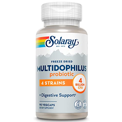 Solaray Multidophilus 4 Freeze Dried Probiotic | 4 Bil CFU w/L. acidophilus DDS-1 | Healthy Gut Support | 90 VegCaps