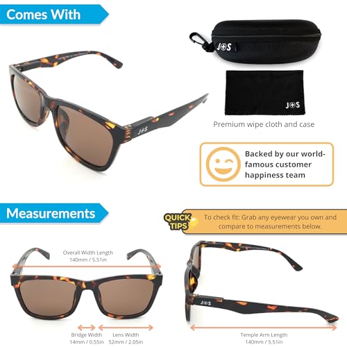 Image of J+S Mission Mark II Rectangle Polarized Sunglasses for Men | Spring Hinge Frame | Polarized 100% UV 400 | Medium-Small Fit