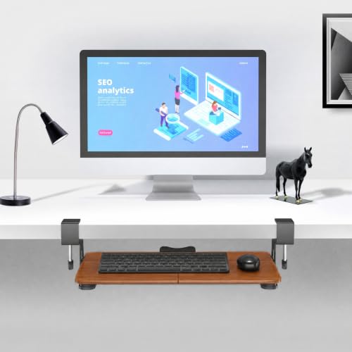 Image of BONTEC Under Desk Keyboard Tray, Pull-Out Keyboard & Mouse Platform
