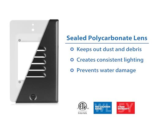 Image of NICOR Lighting STP2 Vertical Louvered Black LED Step Light (STP2L120VBK)