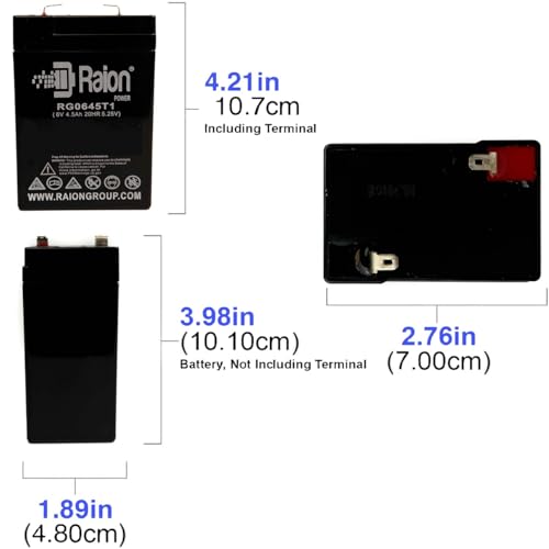 Batería Recargable 6V 4.5Ah Raion Power Pack x6 miniatura 3
