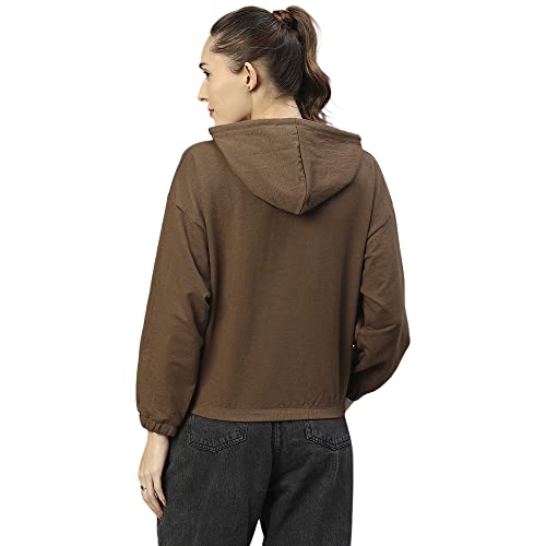Image of HIGH Star Women's Fleece Solid Hooded Neck Sweatshirt