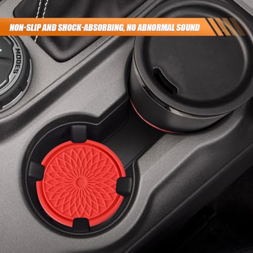 YoRise 2PCS Flower Pattern Portavasos para Auto Rojo miniatura 4