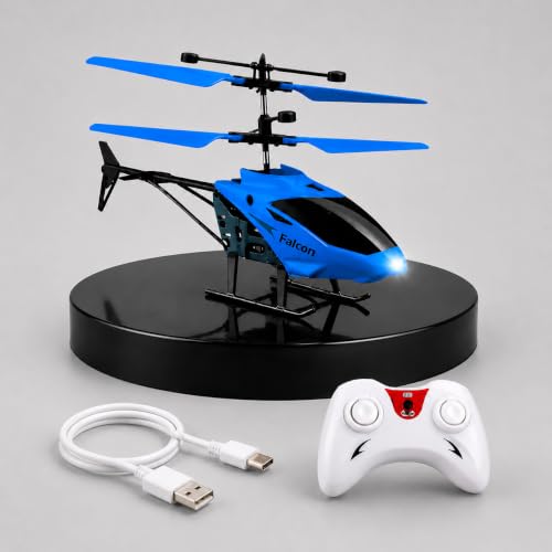 Image of KIDZYMON New Age Technology RC Helicopter with USB Cable, Safety Sensor 3.1, Gravity 2.6, 3D Light, Charging Battery, Indoor and Outdoor Flying, Remote Battery not Included