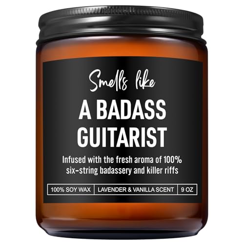 Karply Badass Guitarist Candle, Guitar Gifts for Men, Women, Valentines Day, Appreciation,...