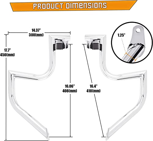 Kinglemc Engine Guard Highway Crash Bar For Kawasaki Vulcan 900 Vn900 Classic Custom 06-2019(Silver) #TOP3