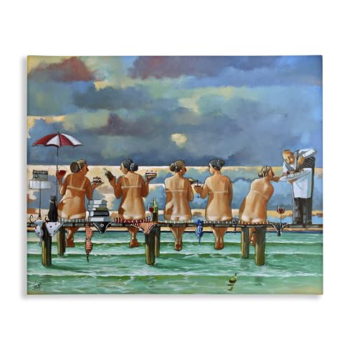 Beach Dock Summer Nautical, 24 x 30 Inch Canvas Wall Art