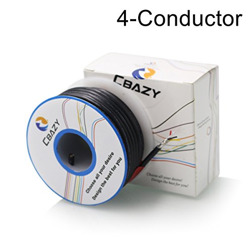 Cbazy™ 2547 24 Awg Control Cable Copper Wire Shielded Audio Cable Headphone Cable Signal Line 4-Core 6 Meter Black #TOP1