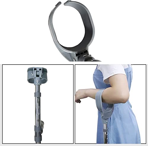 Muletas de brazo de altura ajustable con puños completos, muletas ligeras de aluminio para apoyo a la movilidad y asistencia para caminar