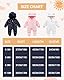 WYTbaby Baby Overall Winter Fleece Schneeanzug Baby Warm Romper mit Kapuze Herbst Winter für Jungen Mädchen 0-3 Monate