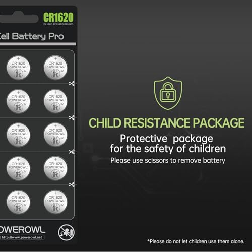 Image of POWEROWL High Capacity CR1620 Battery (15-Pack) 3v Lithium Batteries, 10 Years Leak-Free