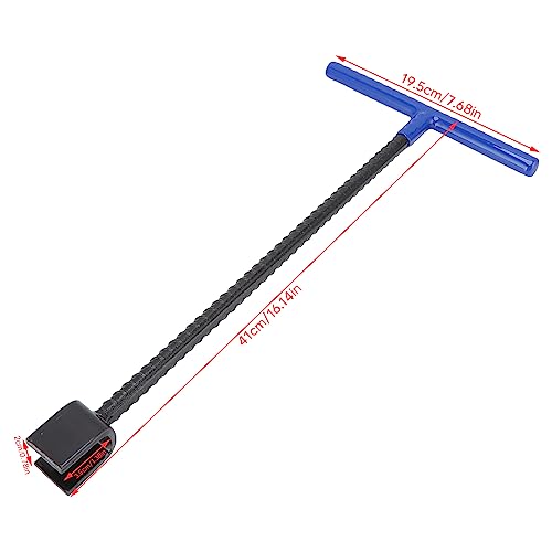 Water Meter Key, Wrench 16 Inch Enforced Steel T Handle Industrial Grade Curb Key Water Shut Off Tool 4 Way Multi Functional Utility Tool And 4 Way Sillcock Water Key For Valves, Faucets,(Blue)