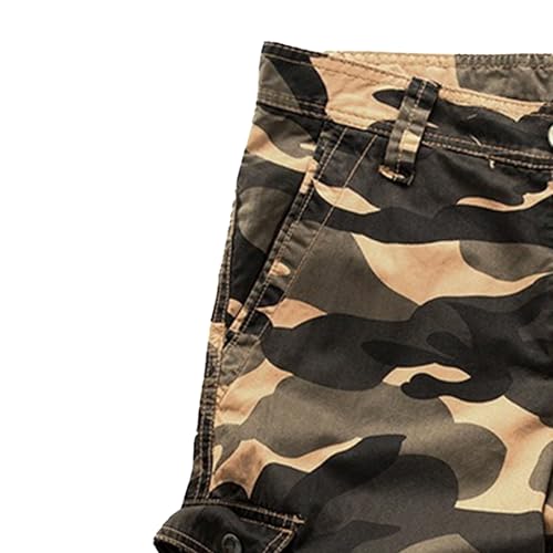 Short cargo camouflage homme multi-poches en coton décontracté
