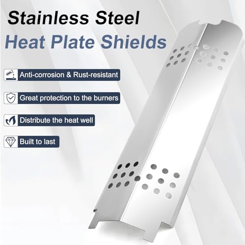 Image of Criditpid Grill Replacement Parts for Charbroil 463340516 463370519 463370516 463278418, Stainless Steel Grill Grates, Burner & Igniter, Heat Plates, Flame Carryover for Charbroil Gas2coal 463340516.