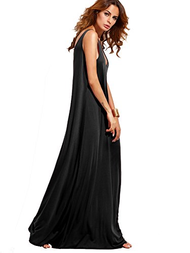 Verdusa Women's Casual Sleeveless Deep V Neck Summer Beach Maxi Long Dress4