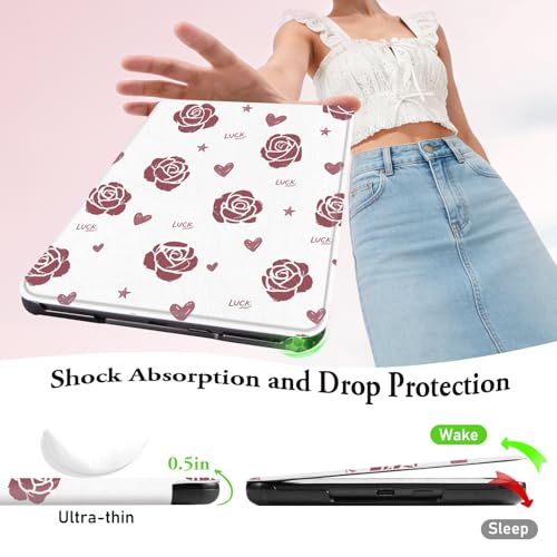 Image of CoBak Lightweight Stand Cute Case for 7 inch Kindle Paperwhite 12th Gen 2024 and Kindle Colorsoft with Right Hand Strap - Compatible with iPhone MagSafe, for Samsung /Anker Wireless Charging Pads