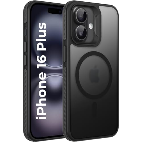 Image of A rtistque Compatible with Safe Frosted Ultra Matte Back Cover Case for iPhone 16 Plus | Smooth Sides with Grip | Stylish Protective Design | Raised Camera Edges | Back Cover - Black