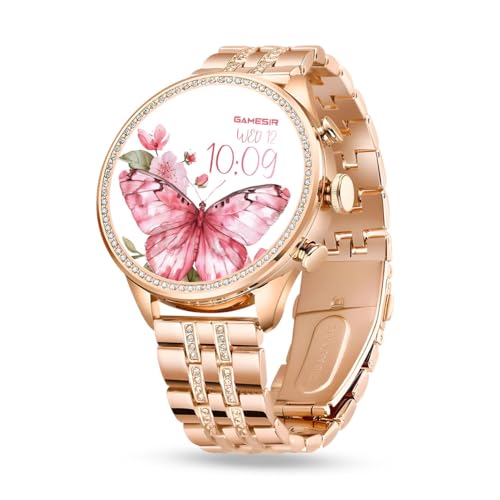 Image of GAMESIR Luxury Round Dial GEN 12 Smart Watch 1.69 inch AMOLED Display with High Resolutions Bluetooth Calling Multiple Watch Faces & Sports Mode Newest & Smartwatch for Women & Men (Diamond Gold)