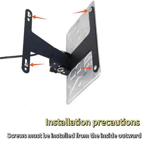 Support de plaque d'immatriculation pliant moto noir 144mm-183mm
