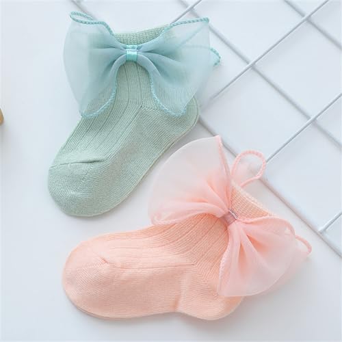 AntiSlip Ankle Socks For Baby Girls Boys Lace Bowknot Short Combed Cotton Infant Warm For Spring Baby Bowknot Socks3