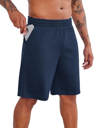 PINSPARK Mens Basketball Shorts with Pockets - 10