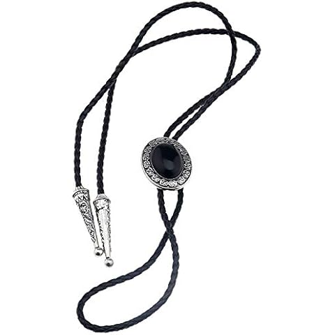 Create Idea Western Cowboy Obsidian Bolo Bola Tie Corbata Cover