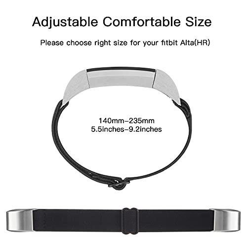 Image of Adjustable Elastic Bands Compatible with Fitbit Alta /Alta HR, Soft Stretchy Nylon Sports Breathable Replacement Wristbands for Women Men (Black)