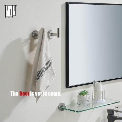 YUET 4 Pcs Bathroom Towel Hook,Screw in Metal Coat Hooks, Heavy Duty 10kg Capacity - Image 3