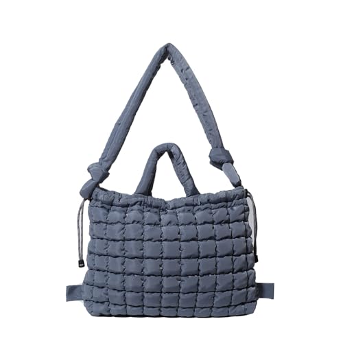 Sac à bandoulière matelassé gris grand format contre le manque de place