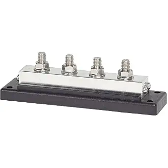 Blue Sea Systems 2104 PowerBar BusBar with Four 3/8" Terminals, 600A