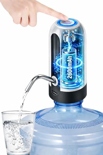 Image of Electric Water & Oil Dispenser Pump 2600 mAh bettey for 20 Litre Bottle | Automatic Water Can Dispenser with Tap | Rechargeable Bottle Pump for Home, Kitchen| Portable 20L Water /Oil Pump