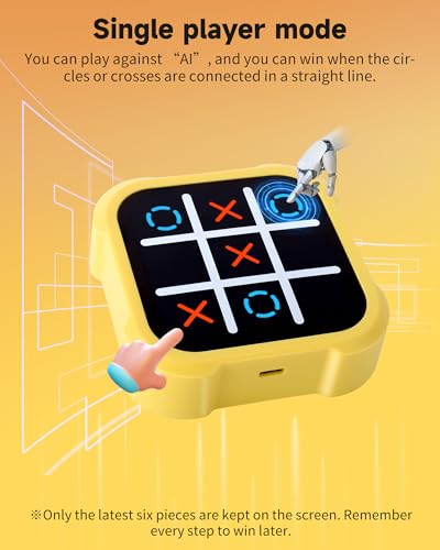 Tic Tac Toe Bolt Game, Electronic 4-in-1 Handheld Puzzle Game Console, Portable Infinite TicTacToe Travel Game for Educational and Memory Growth， Family, Toys Board Games for Kids and Adults - Thumbnail 3