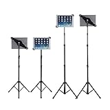 IPad Tripod Stand, Raking Foldable Floor Height Adjustable Tablet Tripod Stand for iPad Mini, iPad Air, iPad 1,2,3,4 and Most 7-12 Inch Tablets, Carry Bag Included
