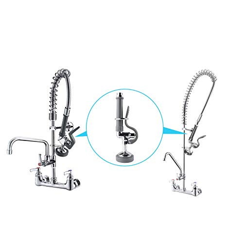 IMLEZON Pre Rinse Sprayer Commercial Sink Faucet Spray Valve Chrome Finished (Grey) - Thumbnail 5